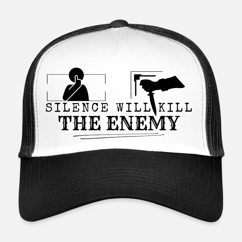 Silence will kill the enemy - Trucker Cap - Weiß/Schwarz