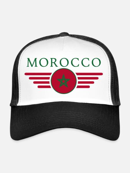 J’aime le Maroc, T-shirt design de style élégance - Casquette trucker  - blanc/noir - Devant
