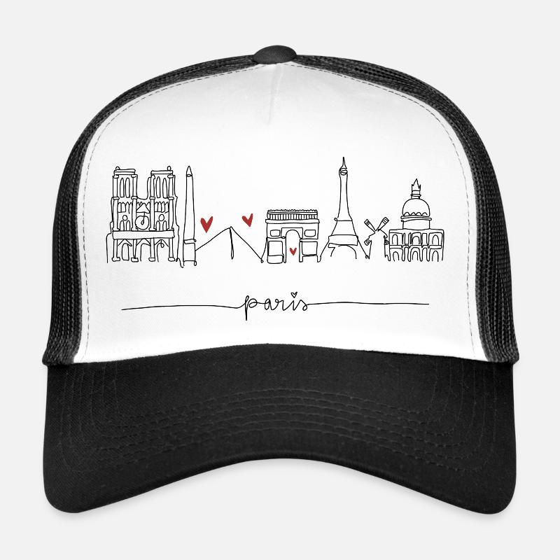 Stadt der Liebe Paris - Trucker Cap - Weiß/Schwarz