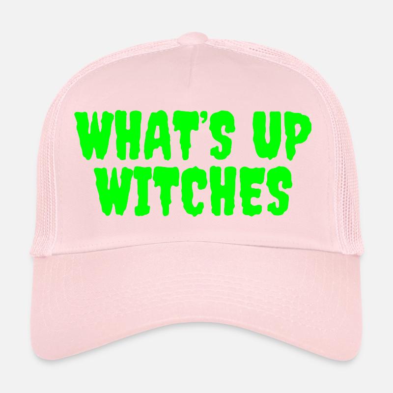 Vert vibrant Whats Up Witches Design Casquette trucker 