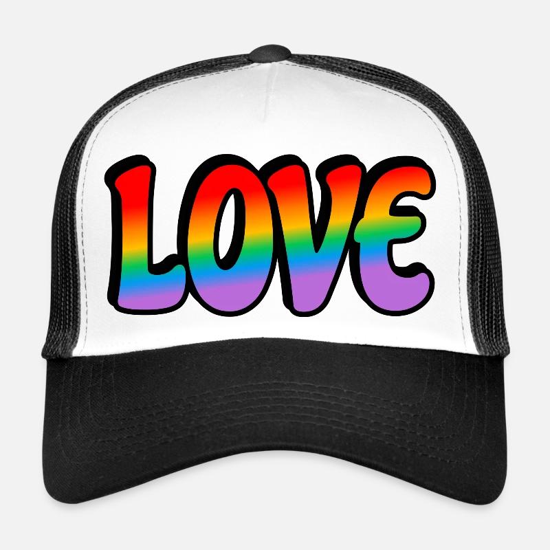 Retro Regenbogen Liebe Trucker Cap