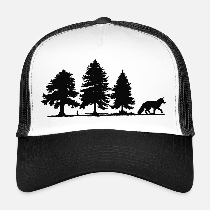 Forest Path Fox Silhouette Trucker Cap