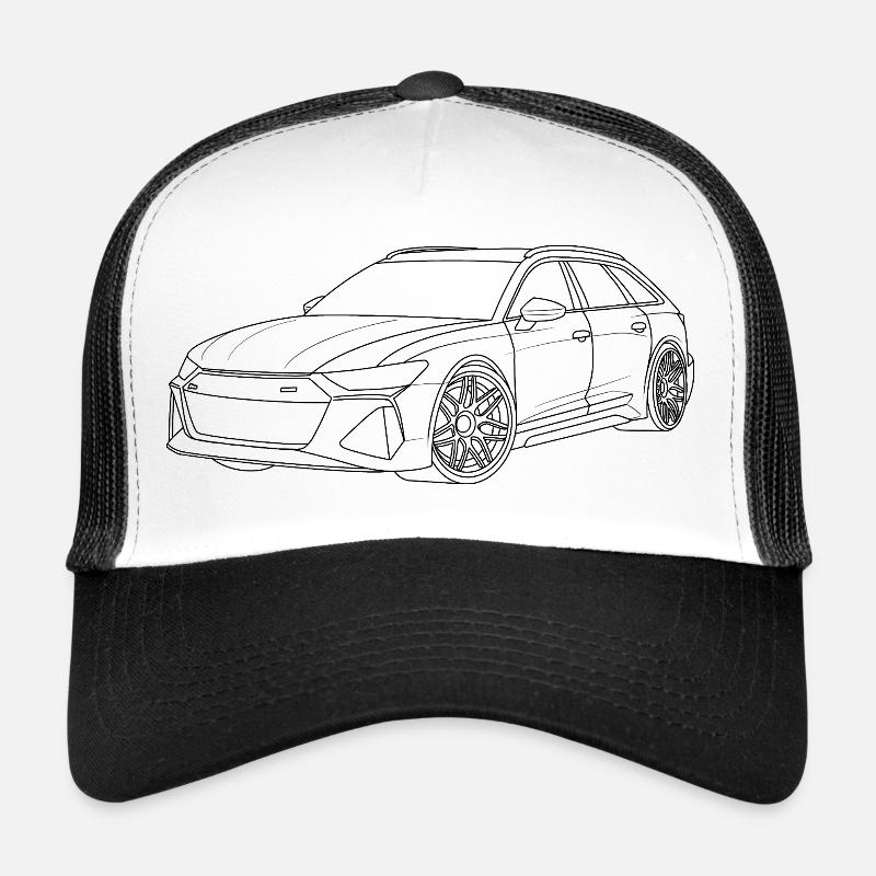 Auto Outline simpel - Trucker Cap - Weiß/Schwarz