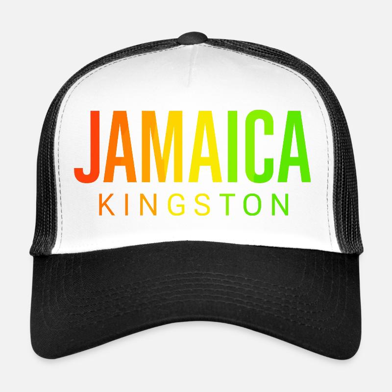Jamaica Kingston - Trucker Cap - Weiß/Schwarz