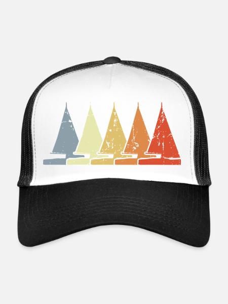Sailboat Sketch - Trucker Cap - white/black - Front