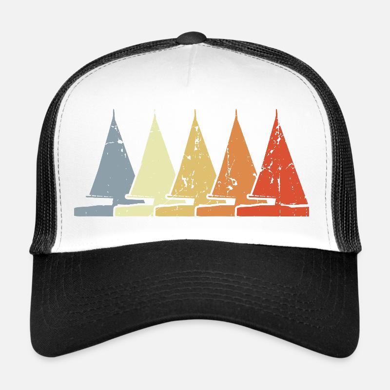 Segelboot Skizze - Trucker Cap - Weiß/Schwarz