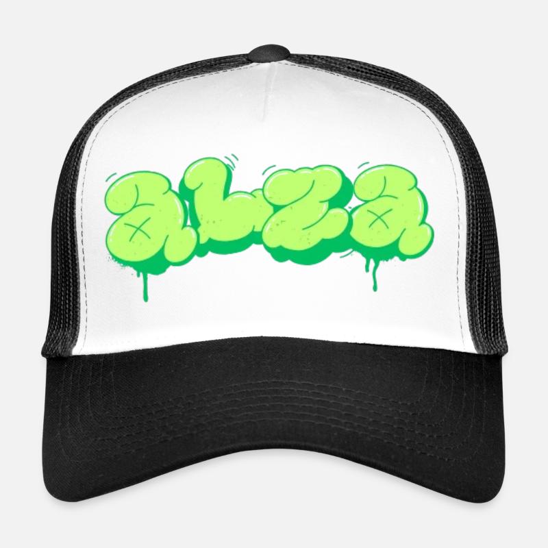 Hellgrünes Design im Graffiti-Stil Trucker Cap