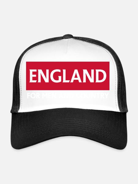 England Colored National Flag Design - Trucker Cap - white/black - Front