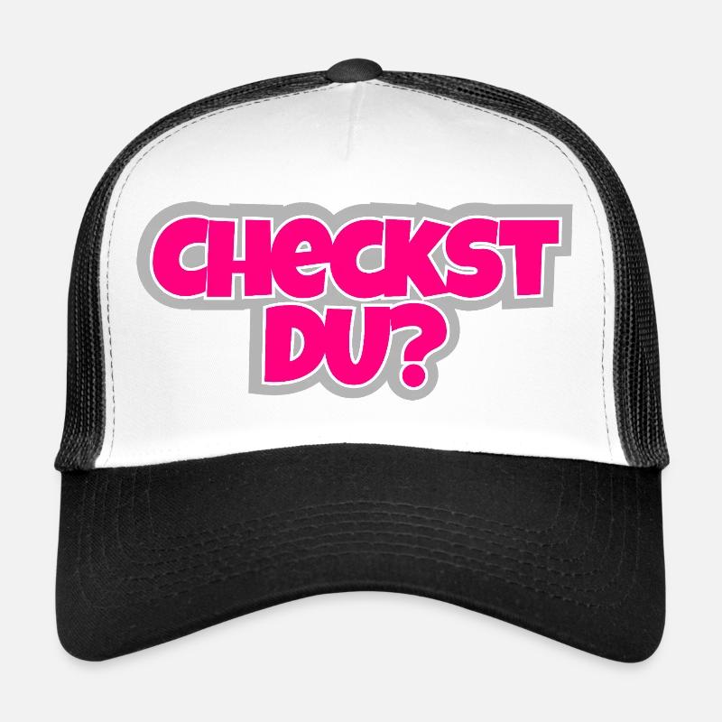 Checkst Du? - frech fragen, stylisch antworten. - Trucker Cap - Weiß/Schwarz