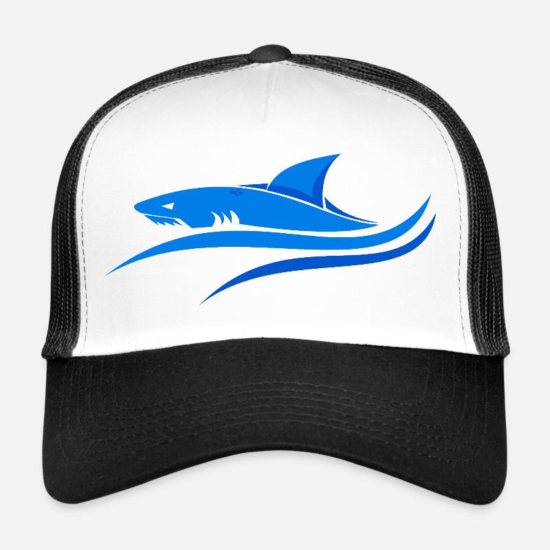 Blauer Hai - Trucker Cap - Weiß/Schwarz