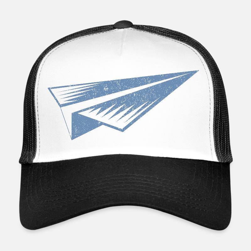 Papierflieger Silhouette Grunge Stil Trucker Cap