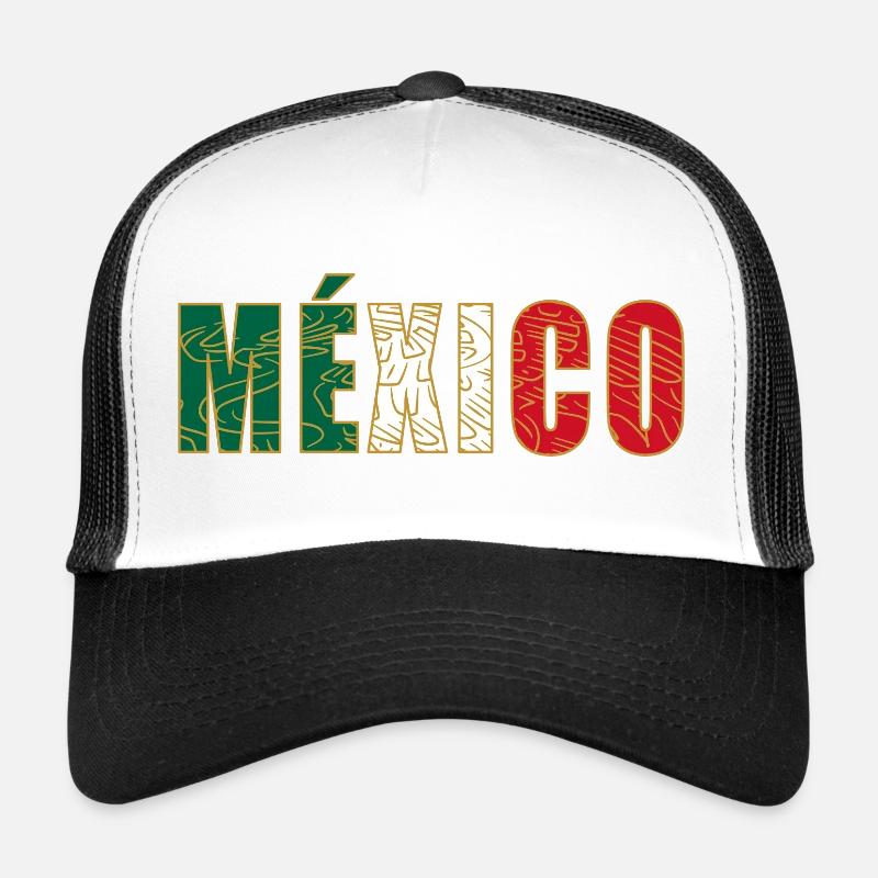 Mexique - Casquette trucker  - blanc/noir