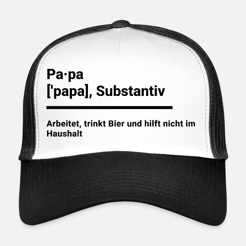 Papa Geschenk Elternzeit witzig duden - Trucker Cap - Weiß/Schwarz
