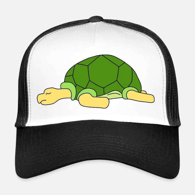 Cute Lazy Turtle Sleeping Funny Reptile Pet Owner Trucker Cap