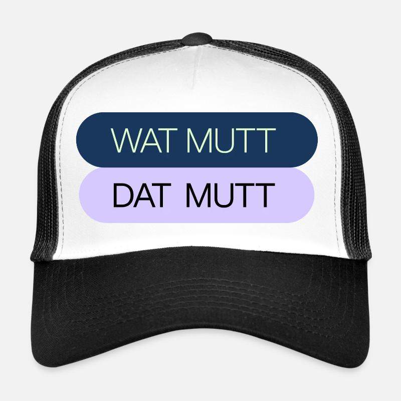 WAT MUTT - DAT MUTT - Trucker Cap - Weiß/Schwarz