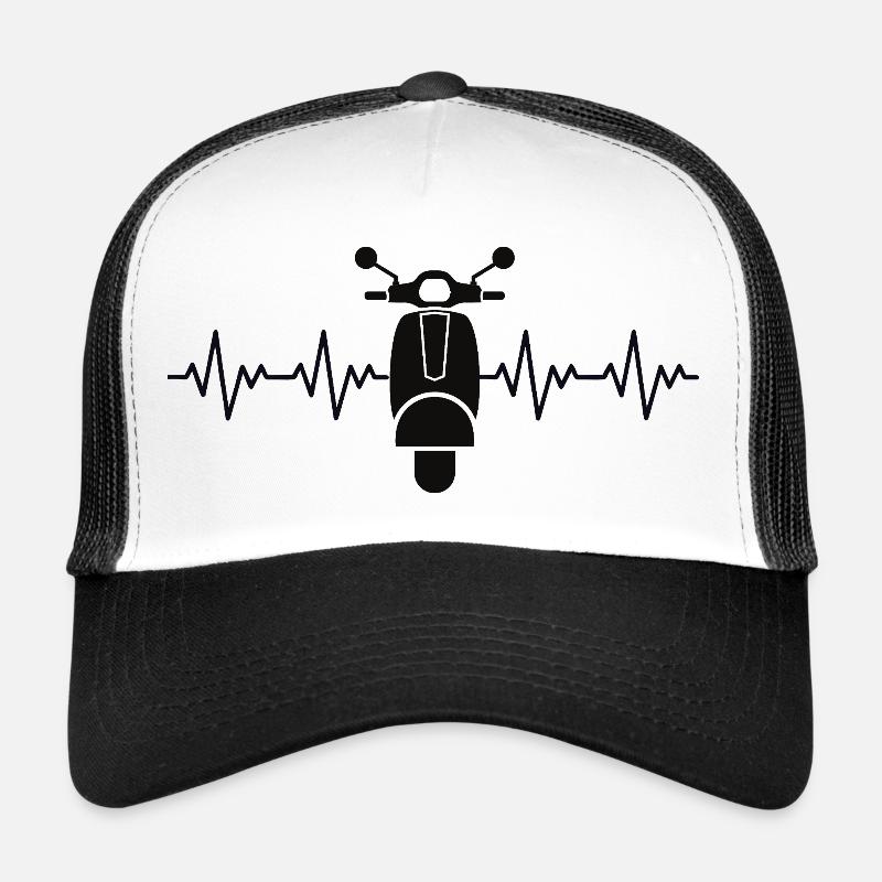 Moped Motorroller EKG Herzschlag Herzfrequenz Trucker Cap