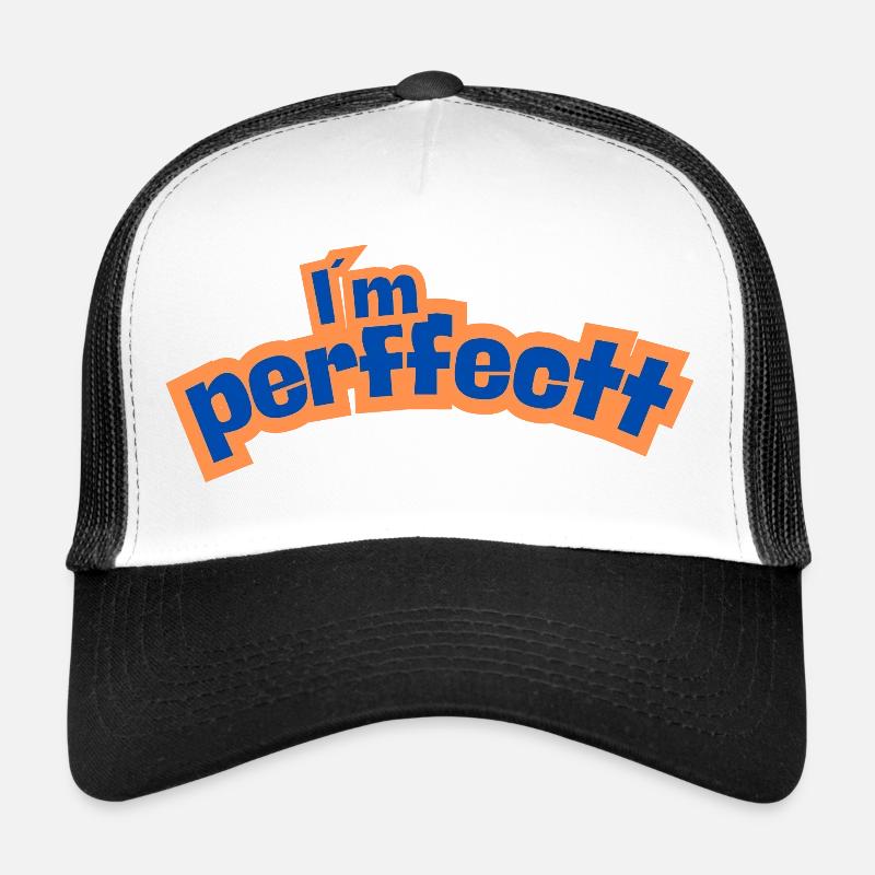 Perfektes Orange - Trucker Cap - Weiß/Schwarz