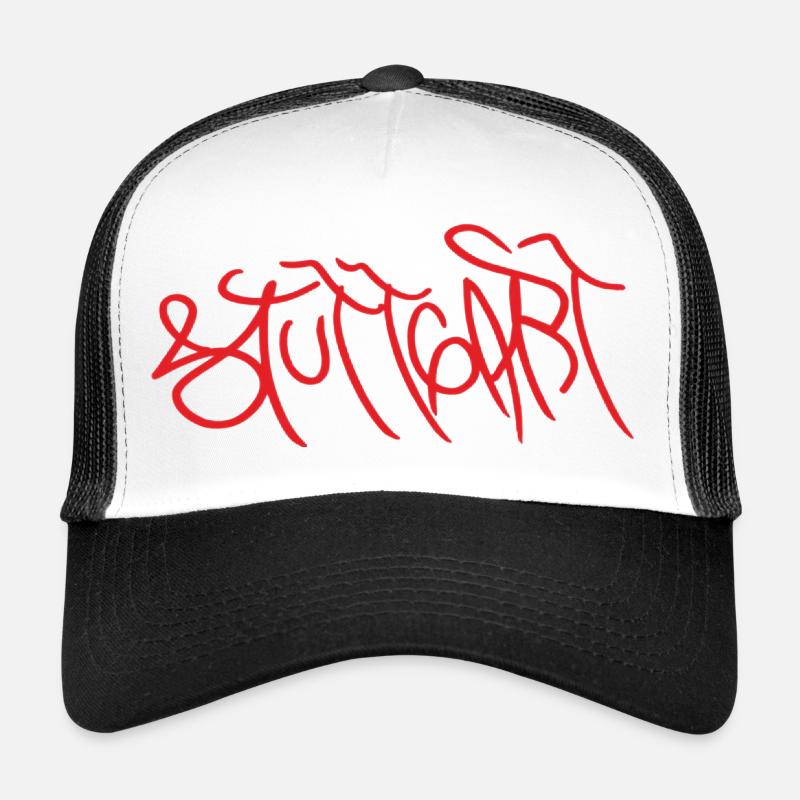 Stuttgart Graffiti T-Shirt - Trucker Cap - Weiß/Schwarz