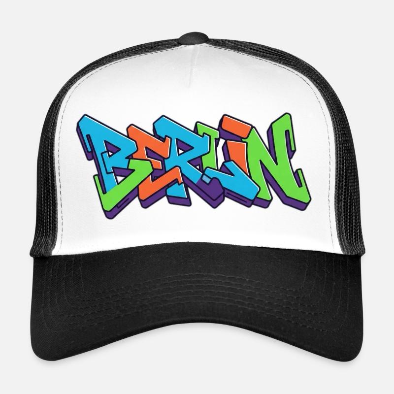 Berlin Streets Graffiti Colour Explosion - Trucker Cap - white/black