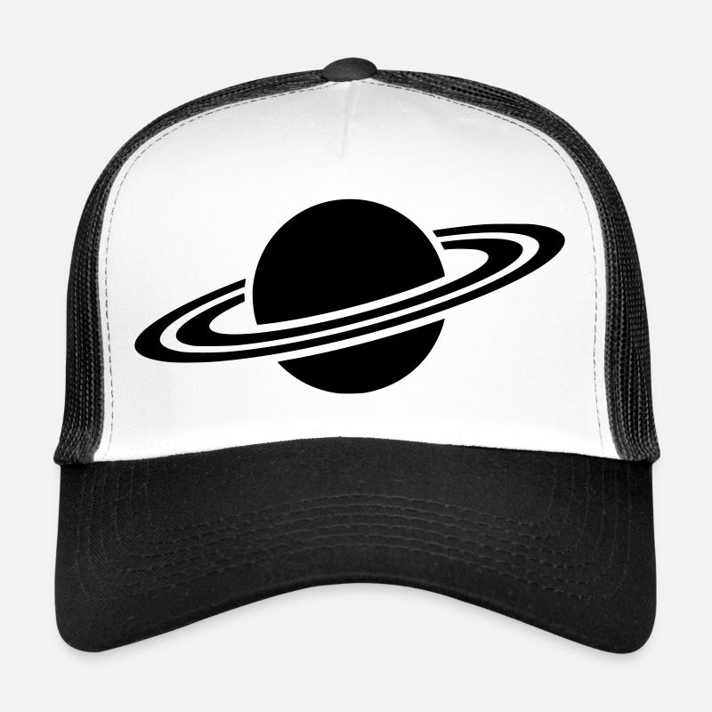 Saturn Planet Ring Silhouette Trucker Cap