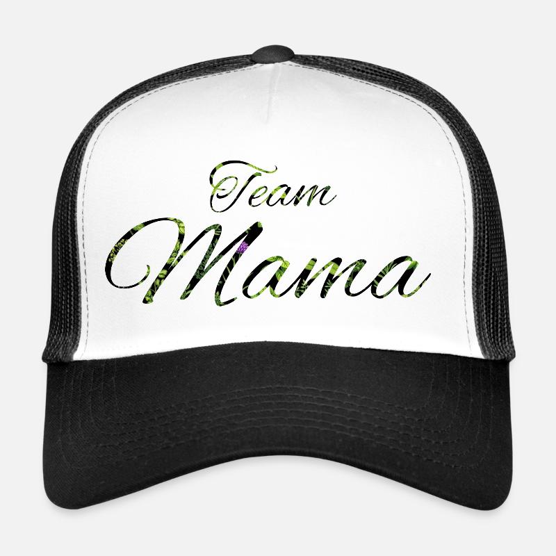 Bonne Année Grüne Blätter Script Trucker Cap