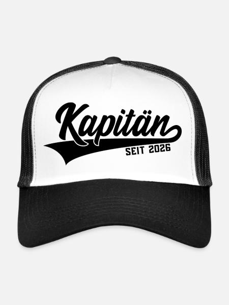 KAPITÄN SEIT 2026 - Trucker Cap - Weiß/Schwarz
