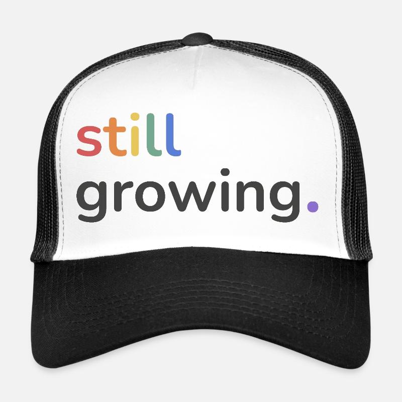 Still Growing Pride Regenbogen minimalistisch - Trucker Cap - Weiß/Schwarz