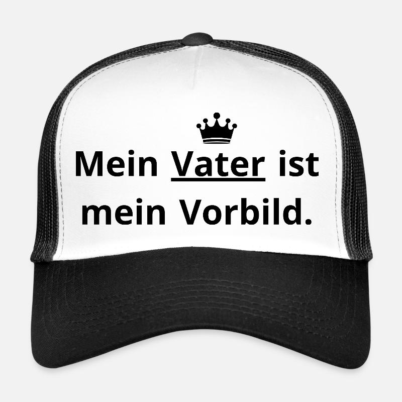 Papa Vorbild: Mein Held im Leben. - Trucker Cap - Weiß/Schwarz
