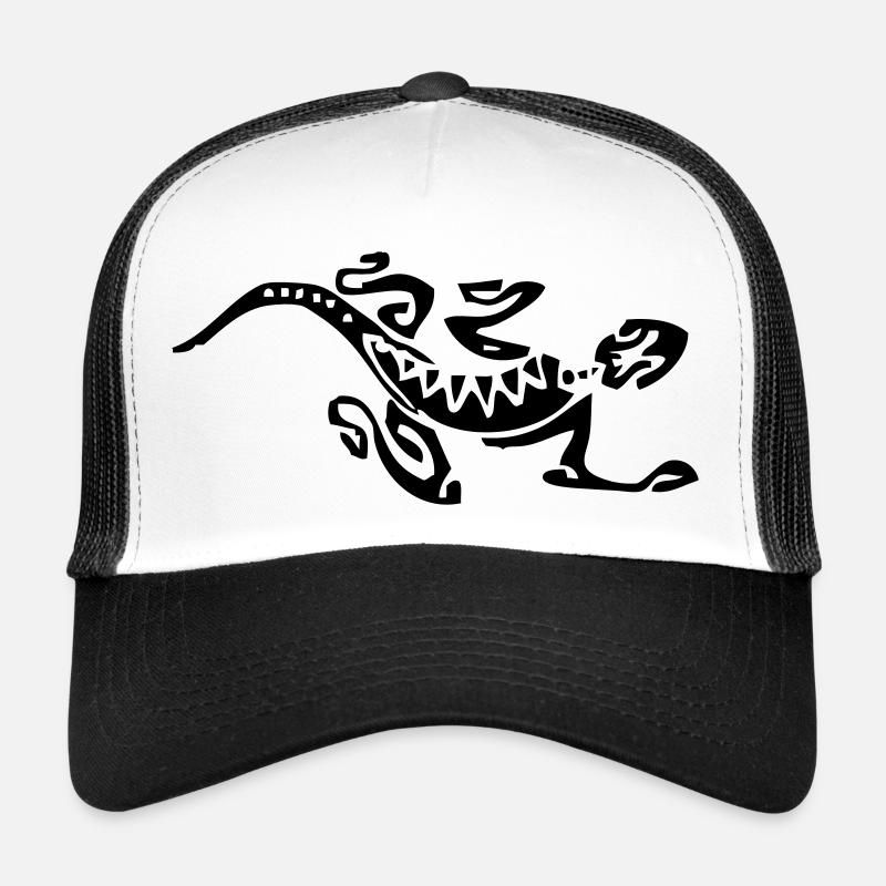 Lezard Gecko - Casquette trucker  - blanc/noir