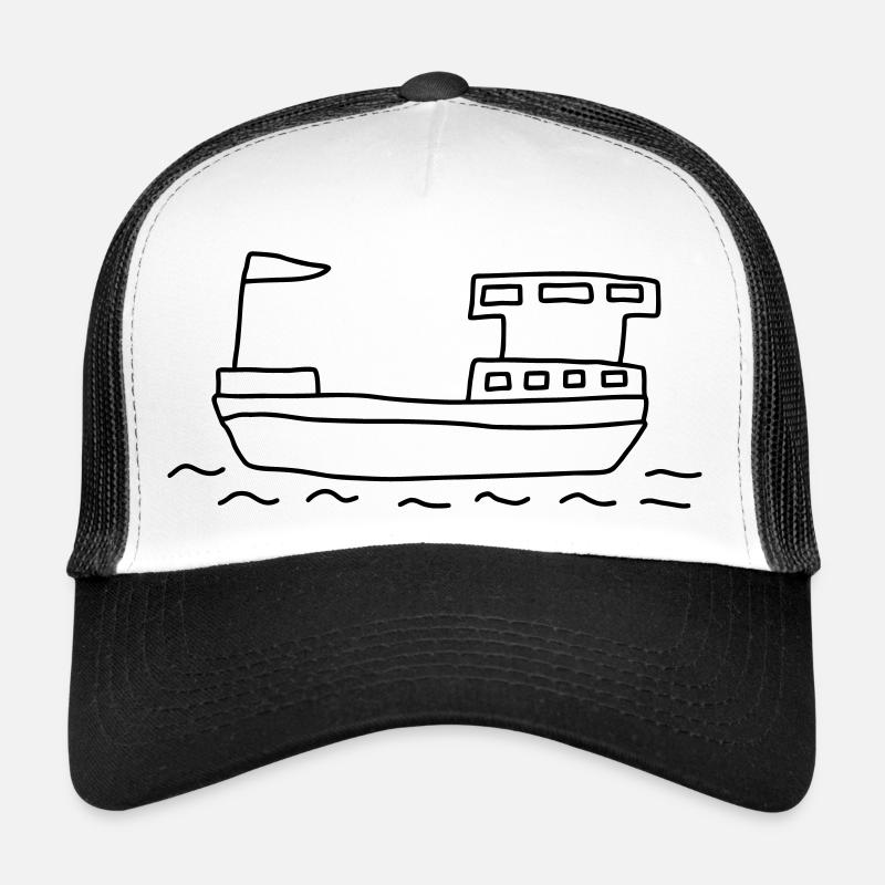 Schiff Hausboot - Trucker Cap - Weiß/Schwarz