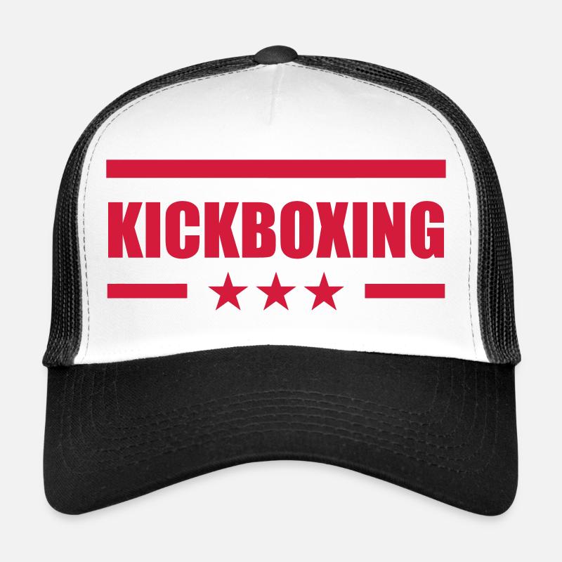 Kickboxen / Kickboxing / Kickboxer / Kick Boxing - Trucker Cap - Weiß/Schwarz