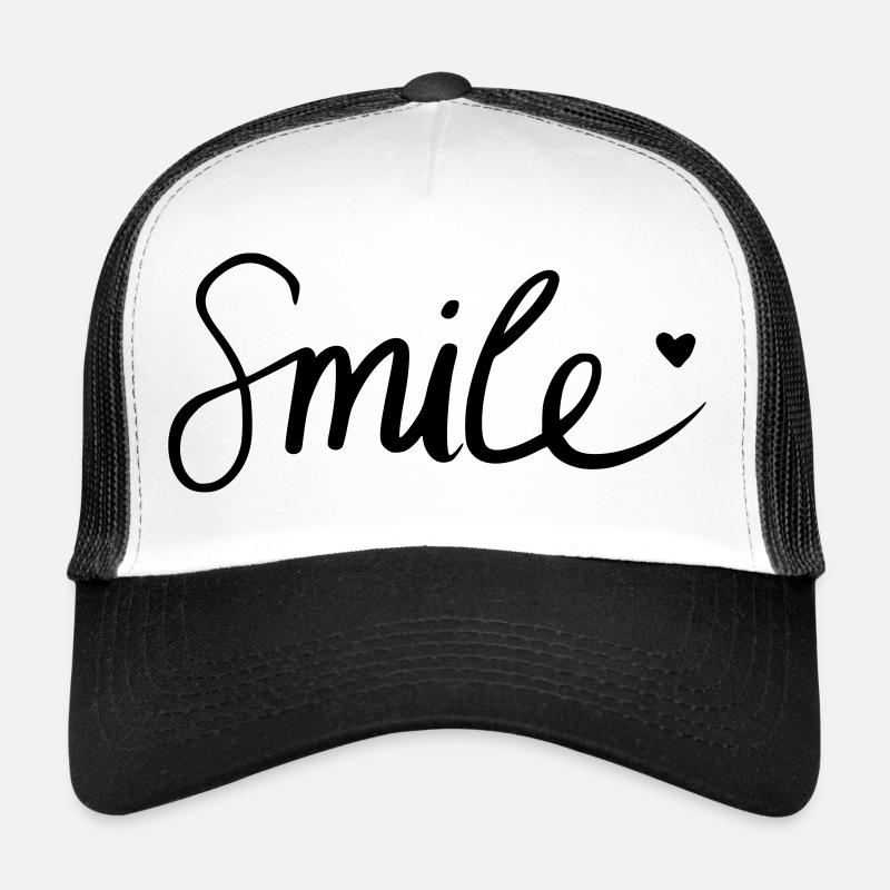 Smile! - Trucker Cap - Weiß/Schwarz