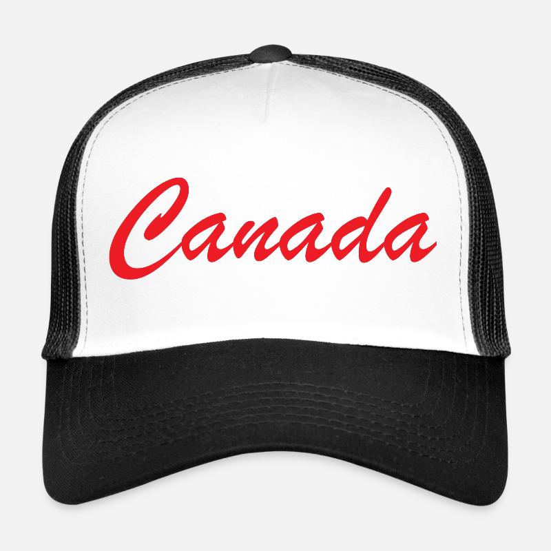 Canada Script Lettering Red - Trucker Cap - white/black