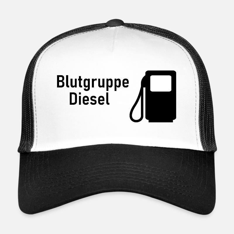 Blutgruppe Diesel - Trucker Cap - Weiß/Schwarz