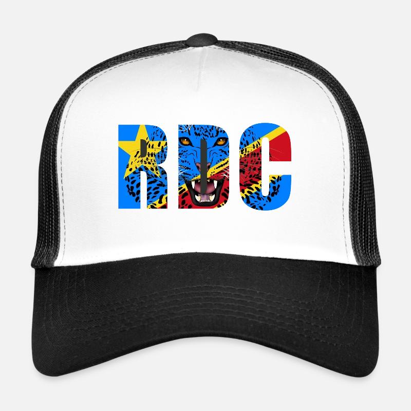 DRC, Demokratische Republik Kongo - Trucker Cap - Weiß/Schwarz