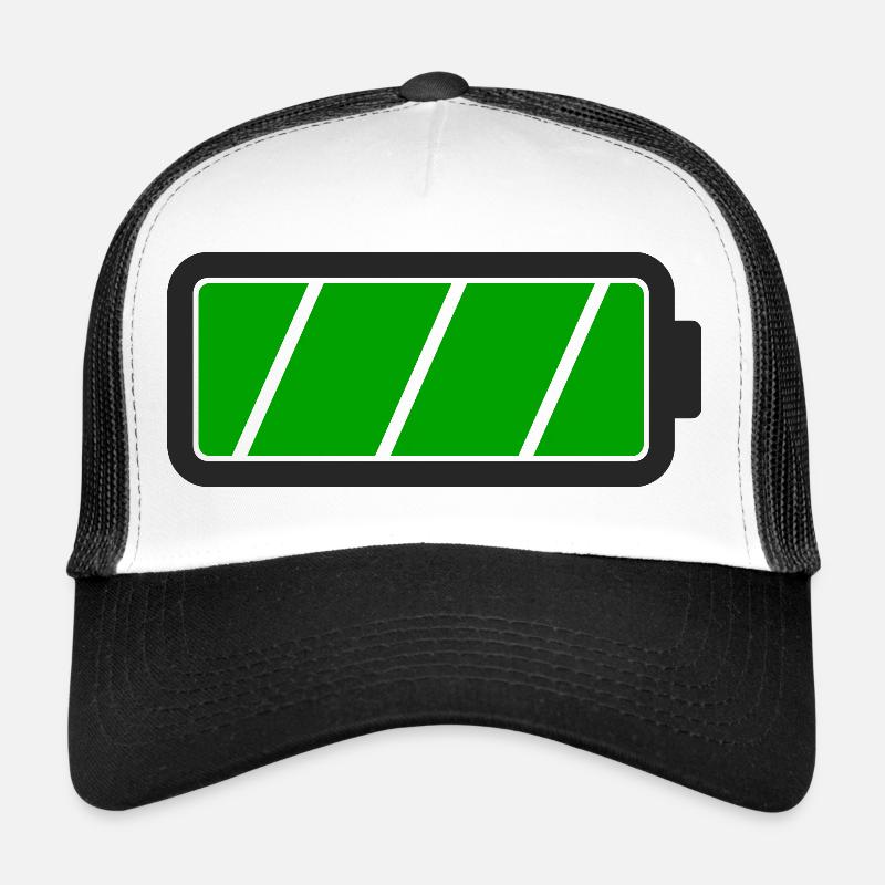 Batterie voll - Trucker Cap - Weiß/Schwarz