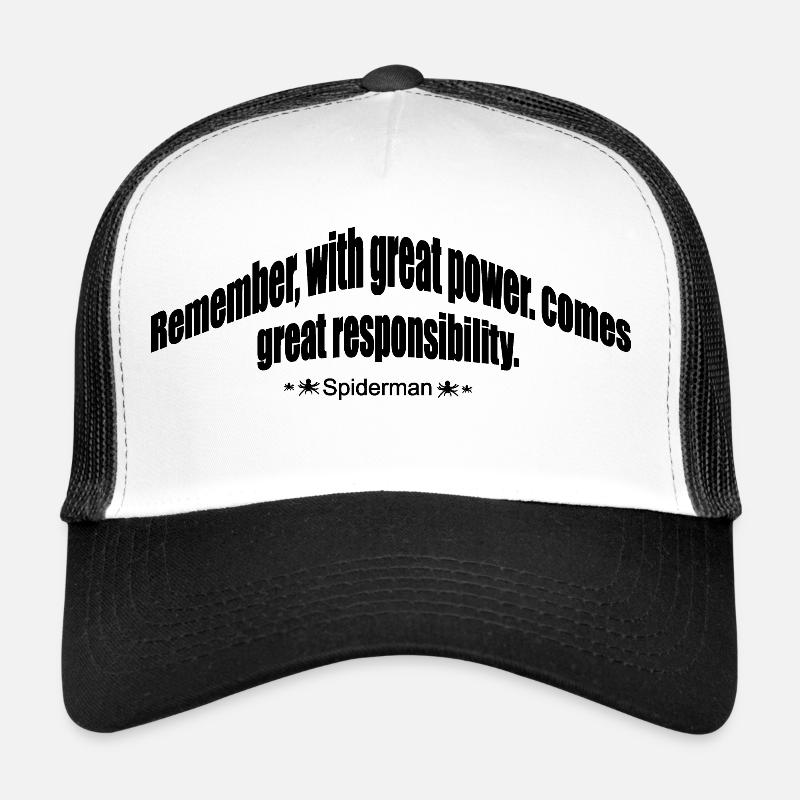 spiderman quote - Trucker Cap - white/black