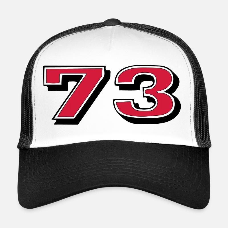 Red 73 on Black - Trucker Cap - white/black