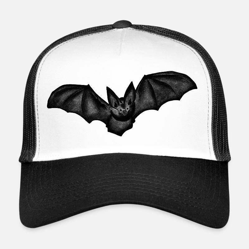 Fledermaus - Trucker Cap - Weiß/Schwarz