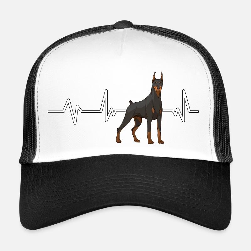 Dobermann Doberman Heartbeat - Trucker Cap - white/black