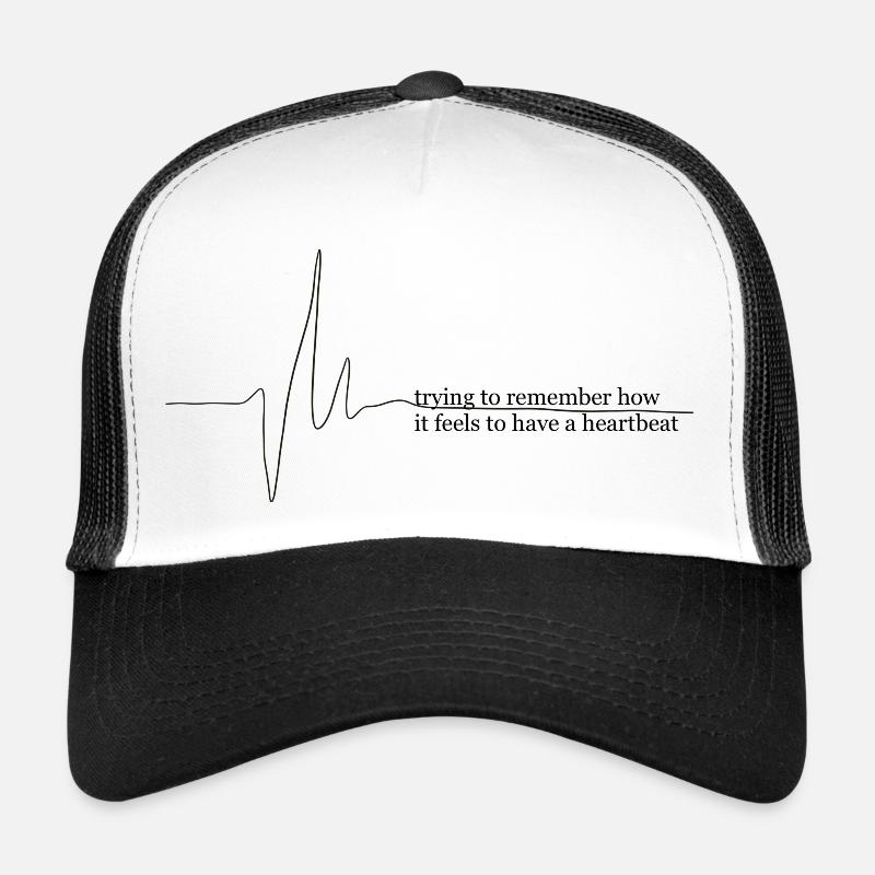 Heartbeat black - Trucker Cap - Weiß/Schwarz