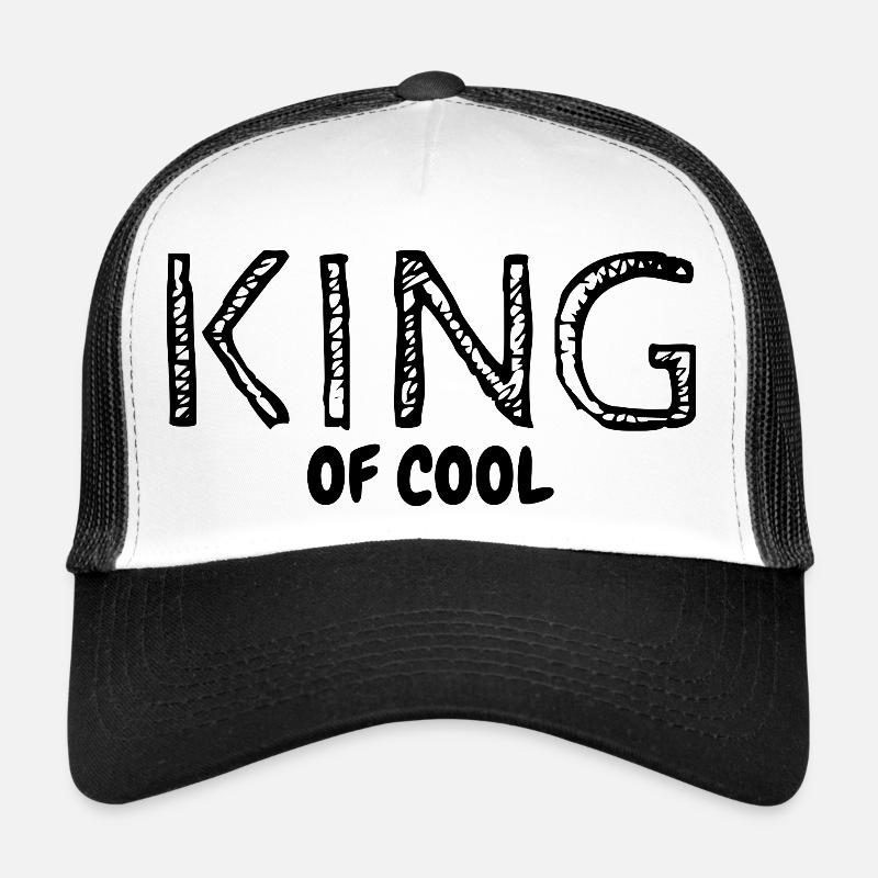 KING of cool - originelle Geschenkidee - king - Trucker Cap - Weiß/Schwarz