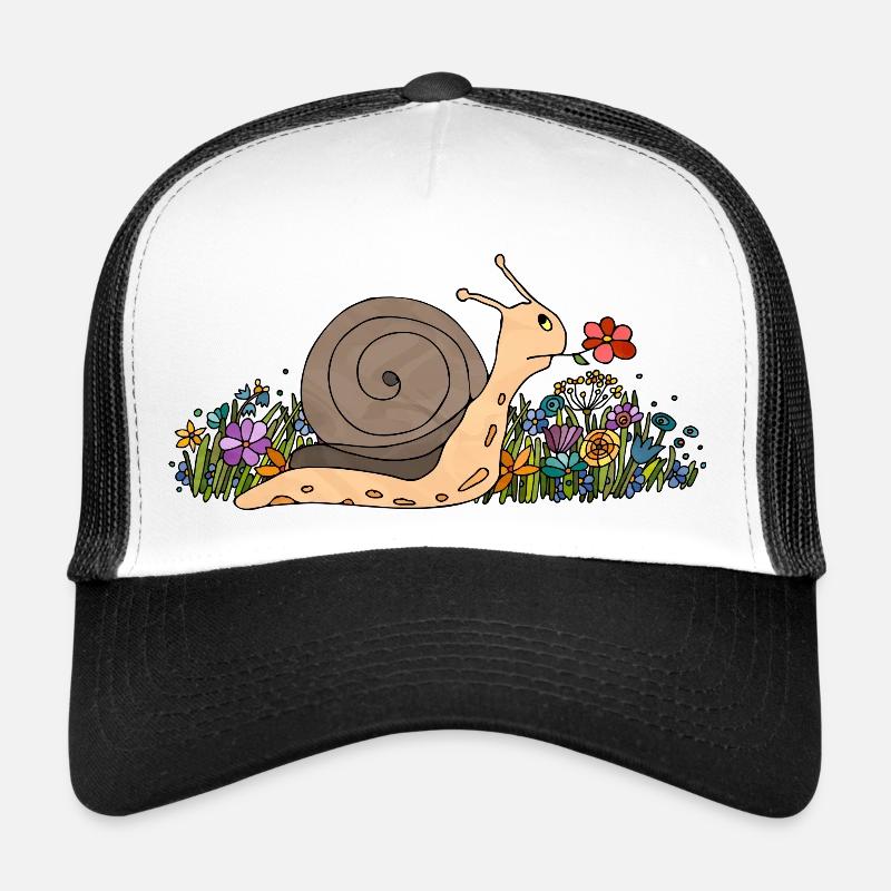 Schnecke - Trucker Cap - Weiß/Schwarz