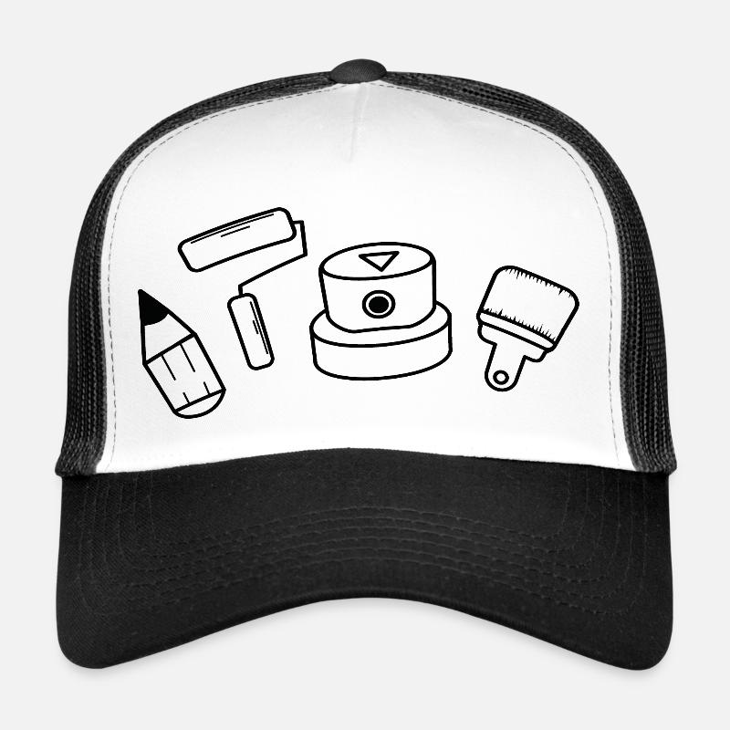 Graffiti Elements Hiphop Lifestyle - Trucker Cap - white/black