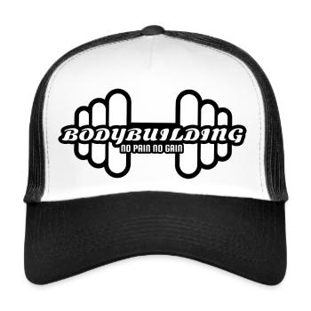 Bodybuilding dumbbell - Trucker Cap - white/black - Front