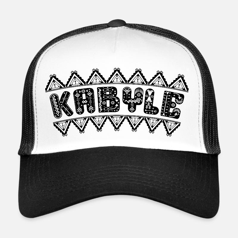 Kabyle - Casquette trucker  - blanc/noir