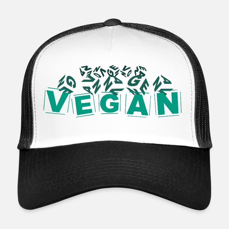 "V-E-G-A-N" Buchstabenwürfel hellgrün Trucker Cap