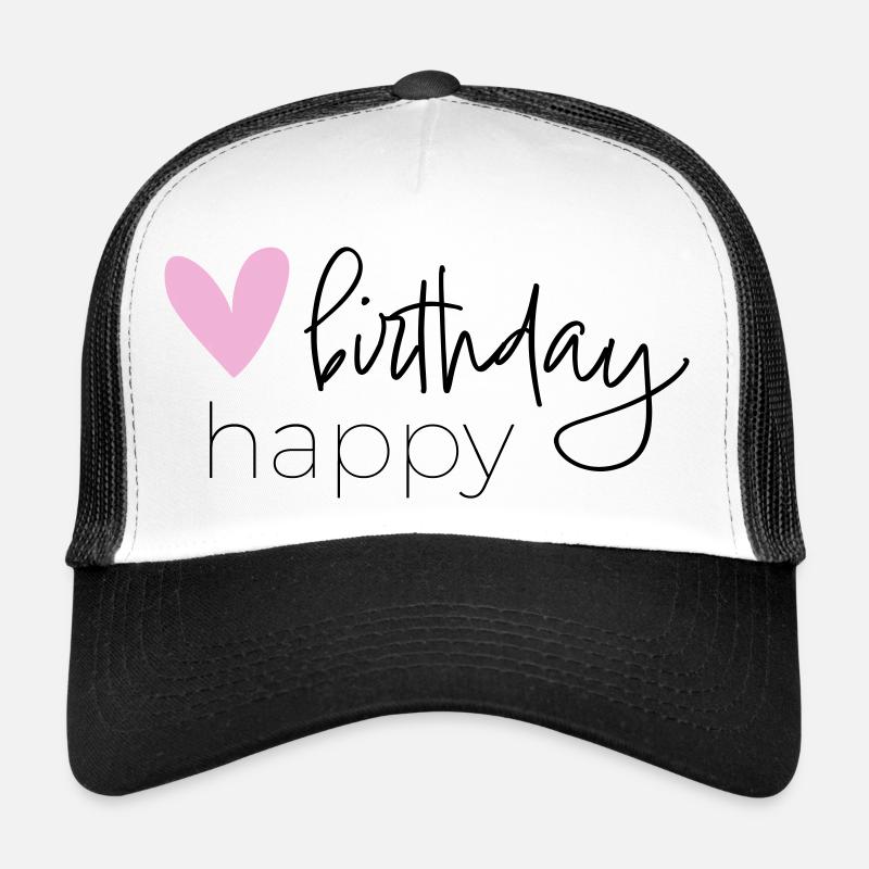 Happy Birthday - Trucker Cap - Weiß/Schwarz