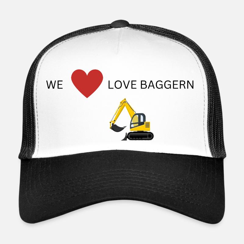 Baggern - Trucker Cap - Weiß/Schwarz