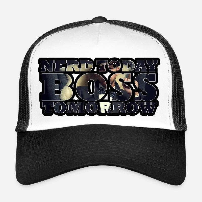 Nerd Today Bo$$ Tomorrow - Trucker Cap - Weiß/Schwarz